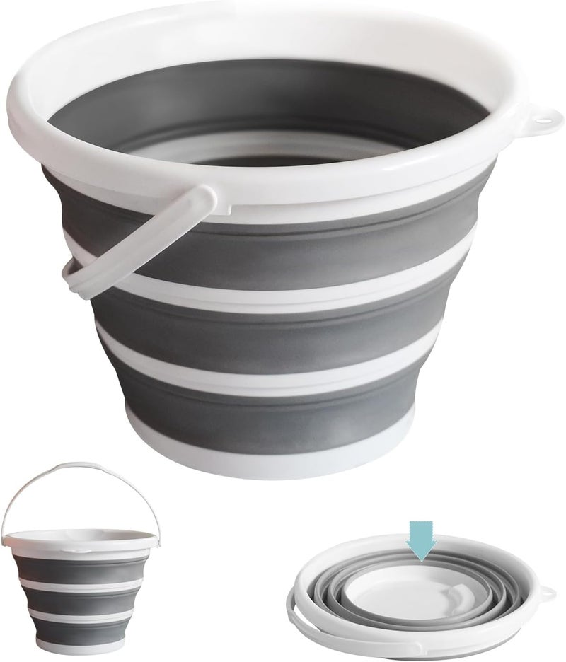 Moodyin Collapsible Water Bucket (10L / 2.6 Gal) – Portable, Easy to Carry & Store, Ideal for Car Wash, Cleaning, Camping, Fishing, Outdoor Activities with Collapsible Handle Design, 2 Pack - Image 1